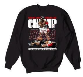 Retro 4 Red Thunder Sweater - Trilla - Black