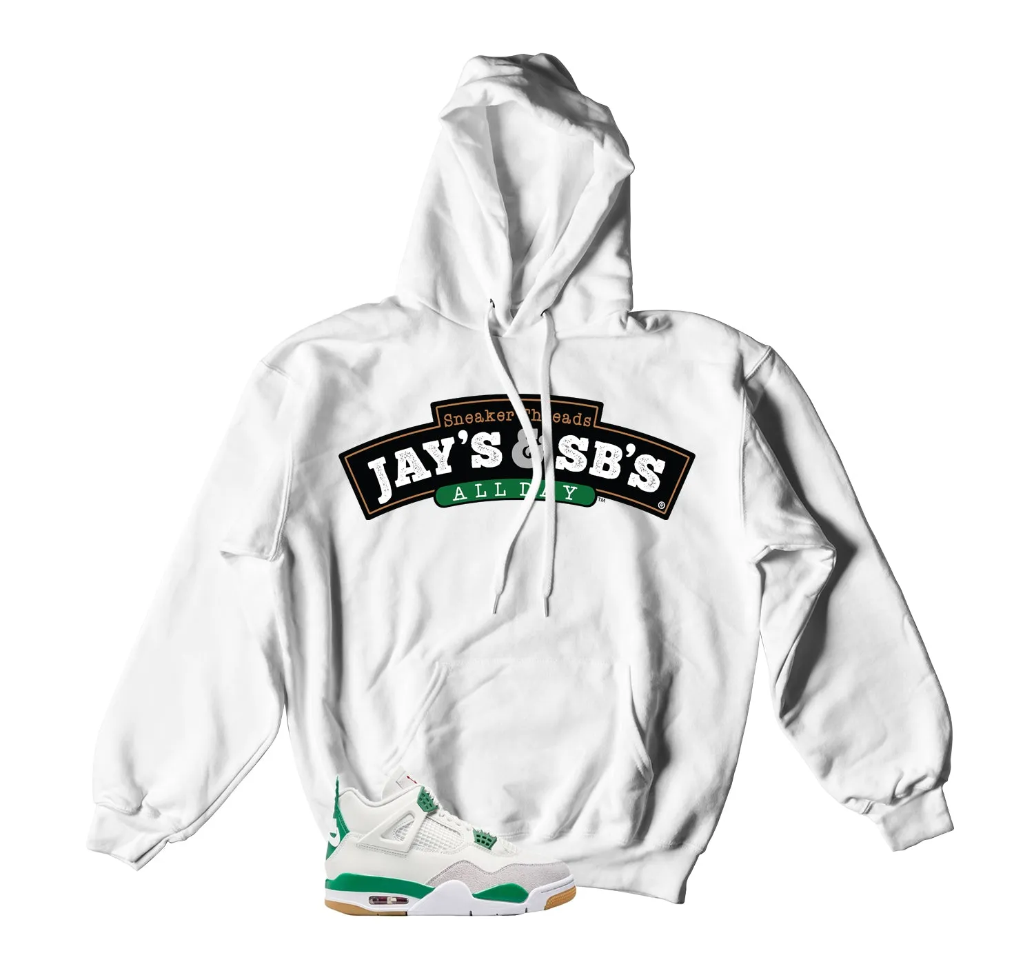 Retro 4 SB Pine Green Hoody - Jays & Sbs