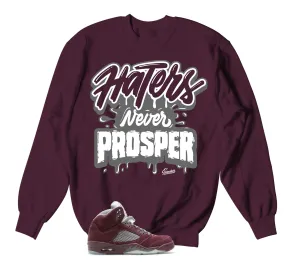 Retro 5 Burgundy Sweater - Prosper - Burgundy