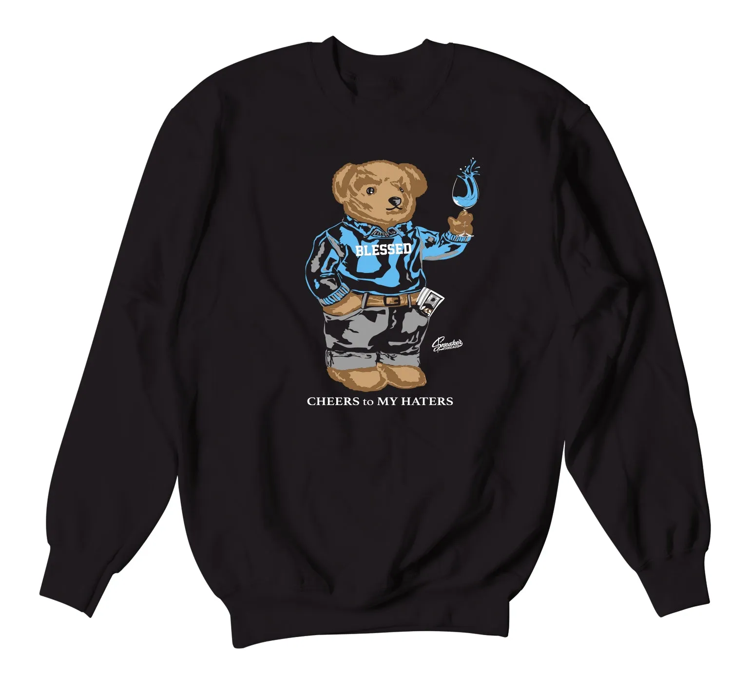 Retro 9 University Blue Cheers Bear Sweater