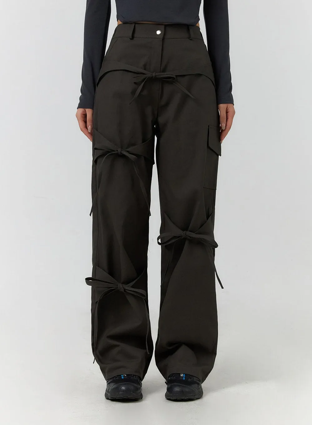 Ribbon Detail Cargo Pants CF401