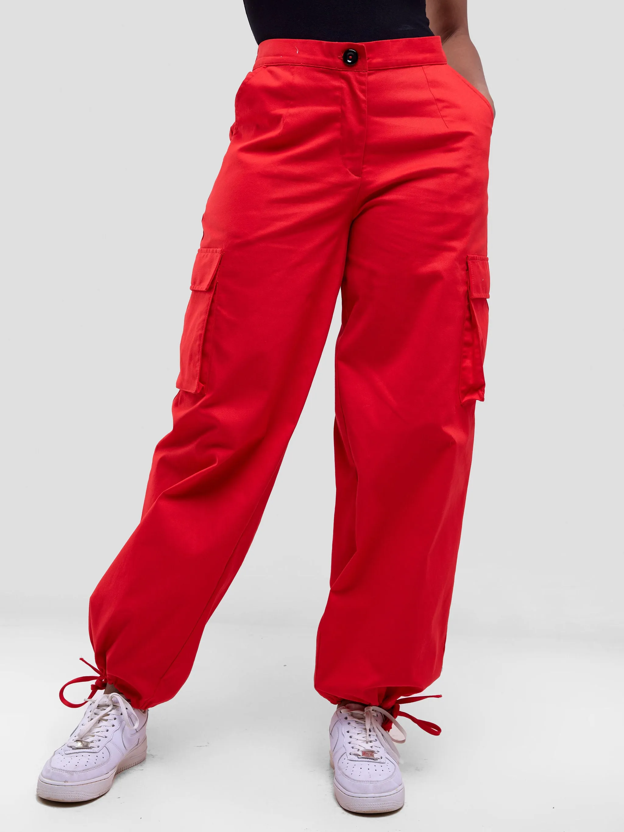 Safari Anga Drawstring Cargo Pants - Red