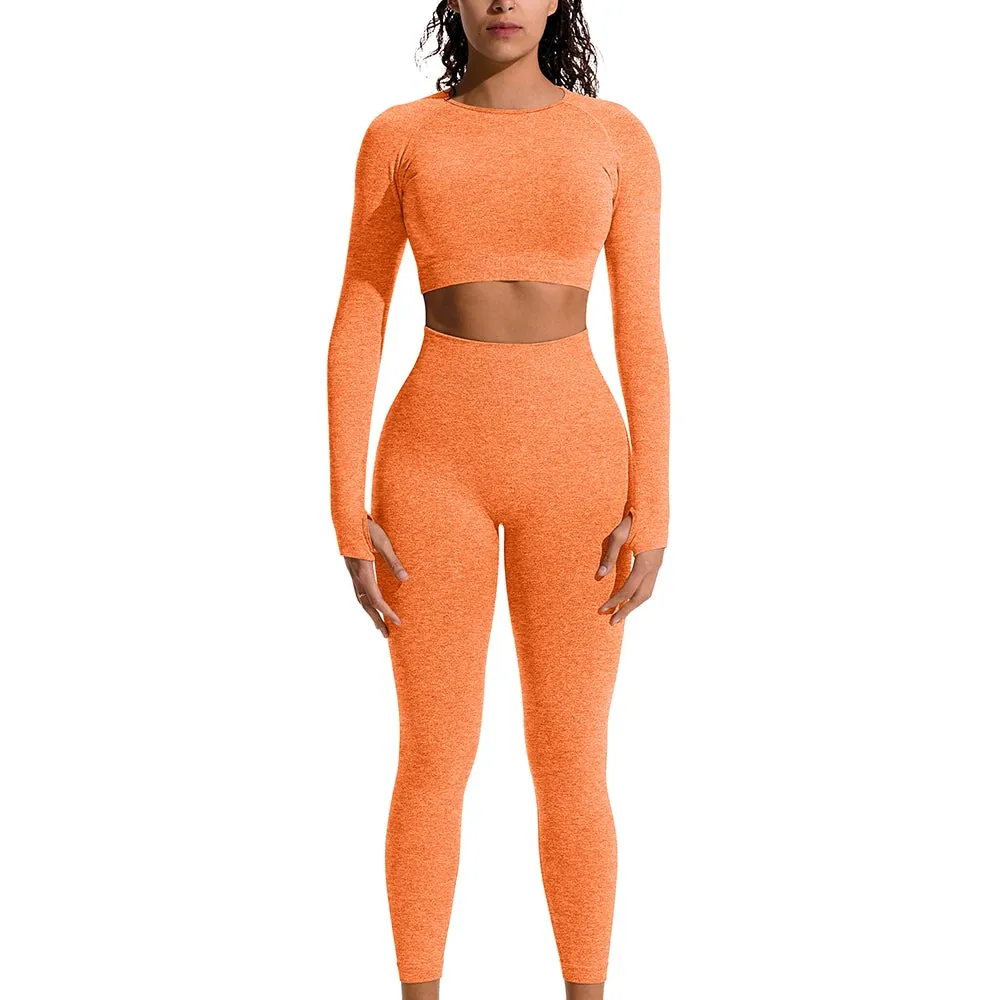 Seamless High-Waisted  Peach Hip Fitness Suit