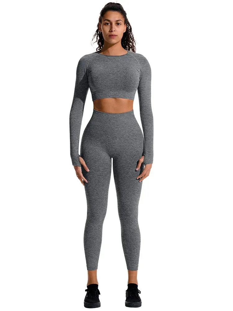 Seamless High-Waisted  Peach Hip Fitness Suit