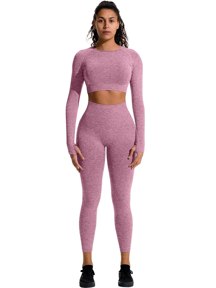 Seamless High-Waisted  Peach Hip Fitness Suit