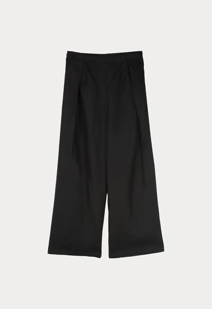 Solid Color Linen Wide Leg Pants