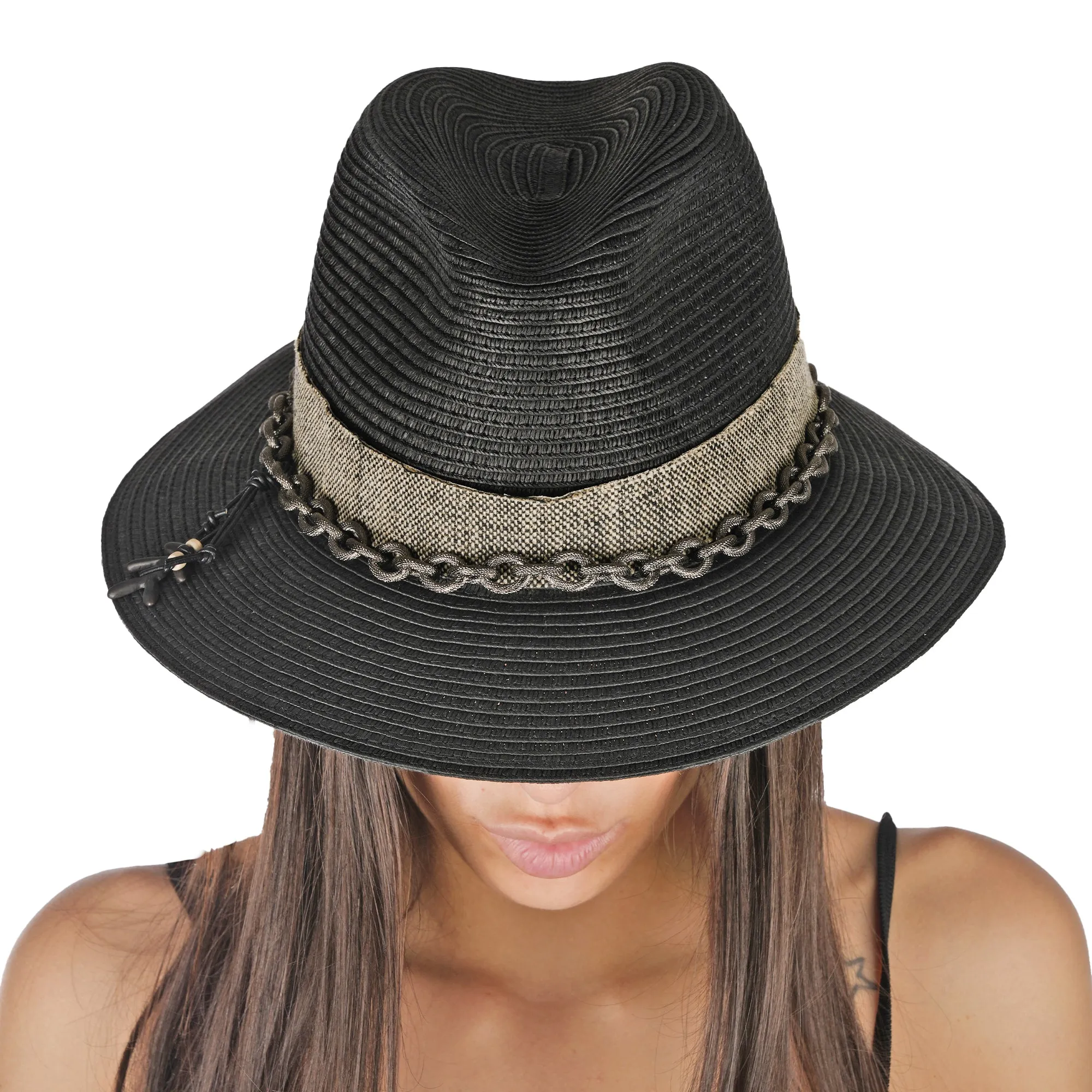 Spring Hat Natural Cellulose Black