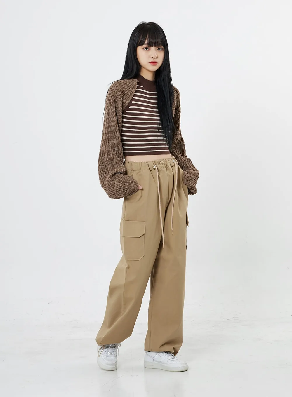 String Wide Cargo Pants OO17