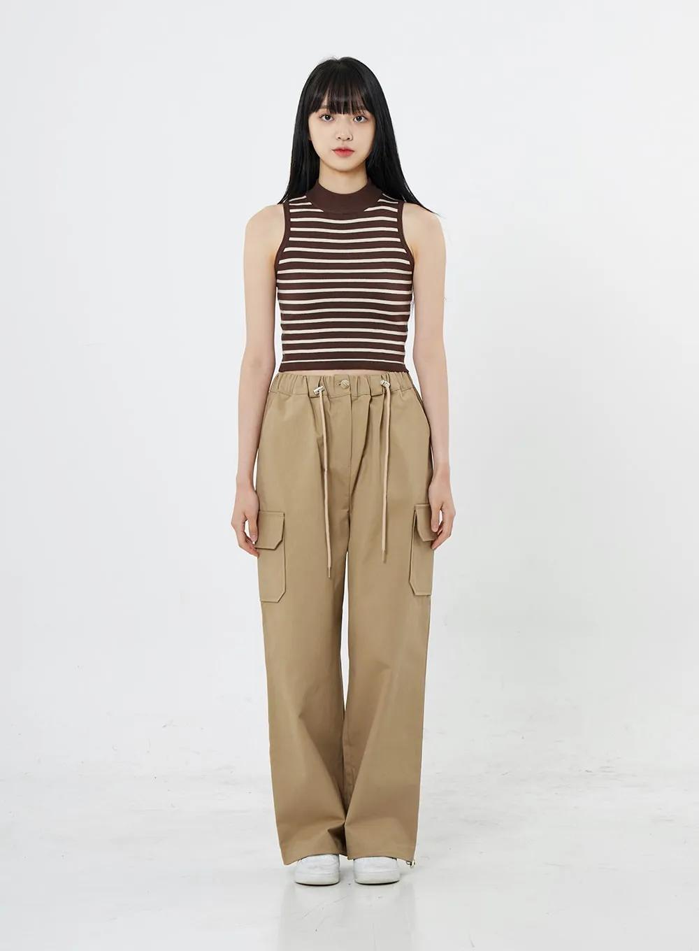 String Wide Cargo Pants OO17