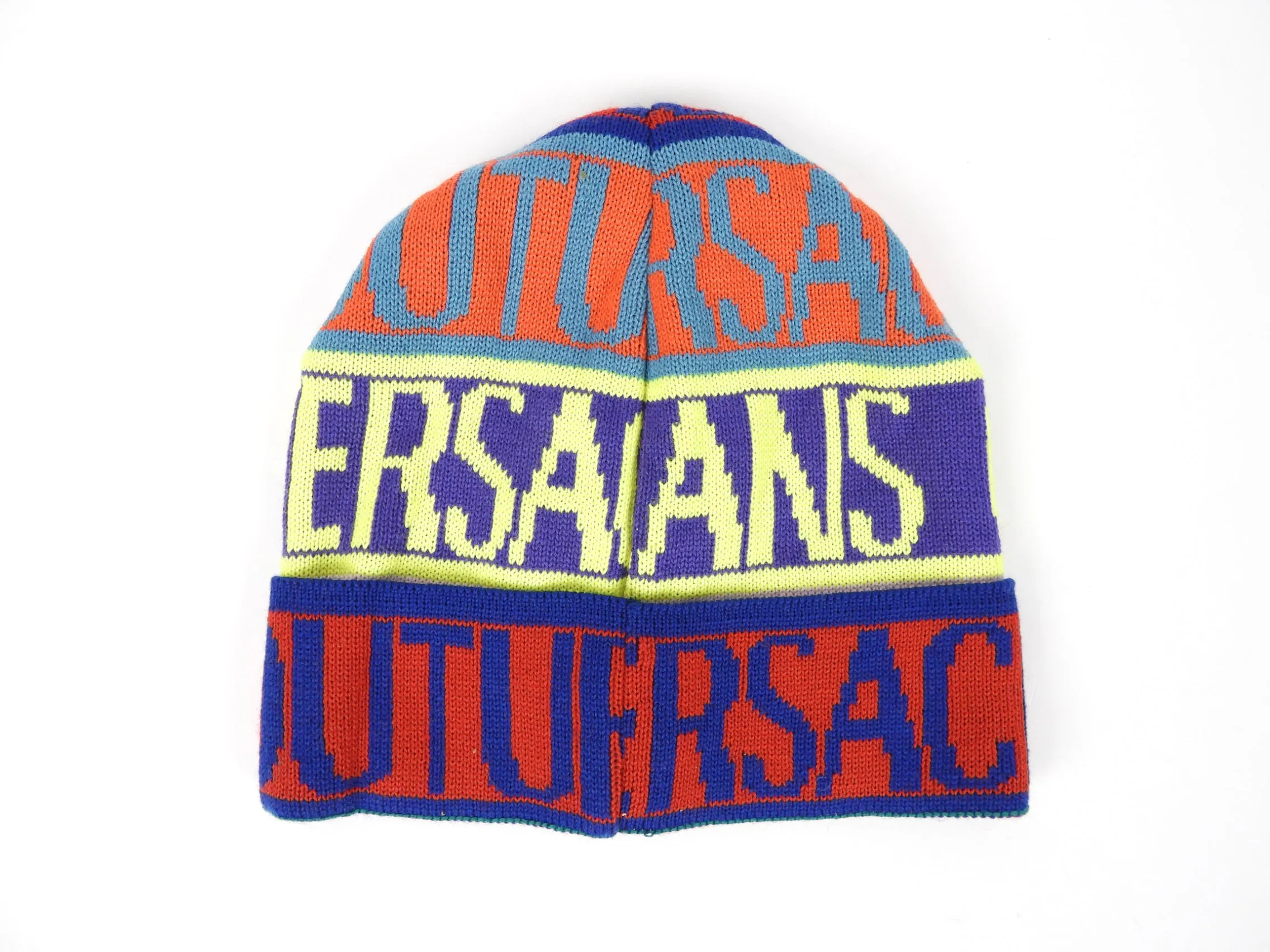 Versace Jeans Couture Intarsia Logo Knit Beanie Hat for Stylish Winter Fashion