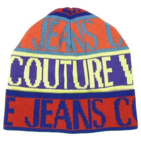 Versace Jeans Couture Intarsia Logo Knit Beanie Hat for Stylish Winter Fashion